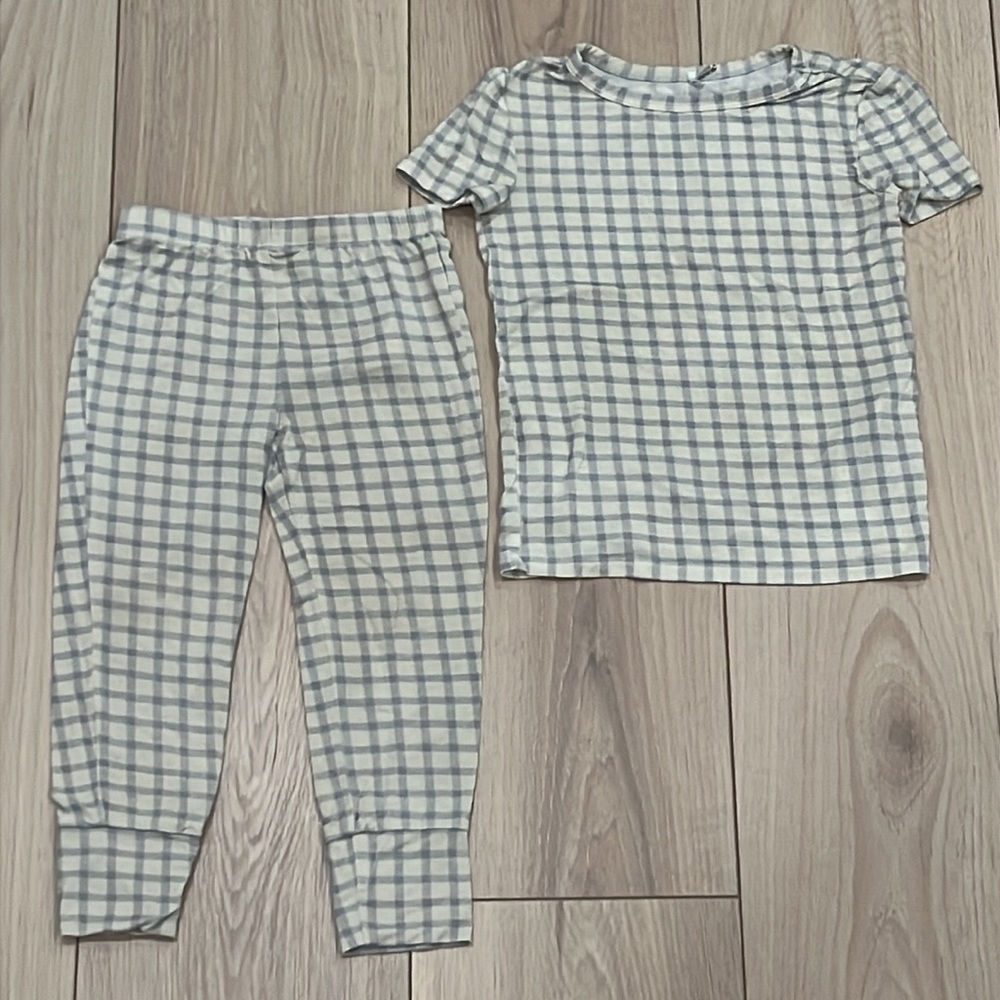 POSH PEANUT Blue Plaid Classic Pajama Set 3T/4T